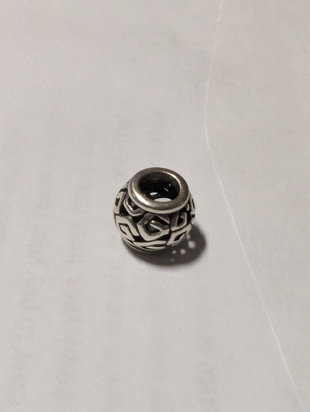 Authentic Pandora Openwork Round Bead Charm S925 Silver Retired